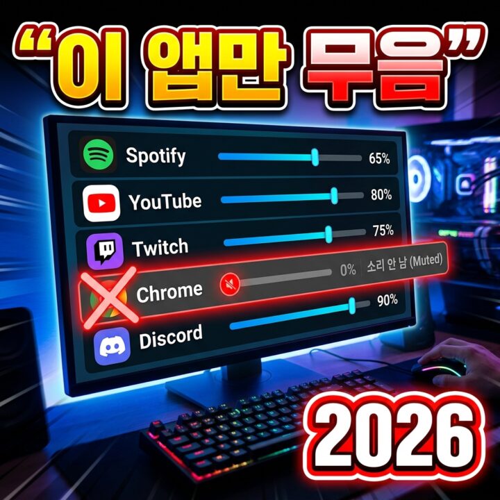 특정 앱에서만 소리가 안 날 때 — 볼륨 믹서·출력 장치로 해결