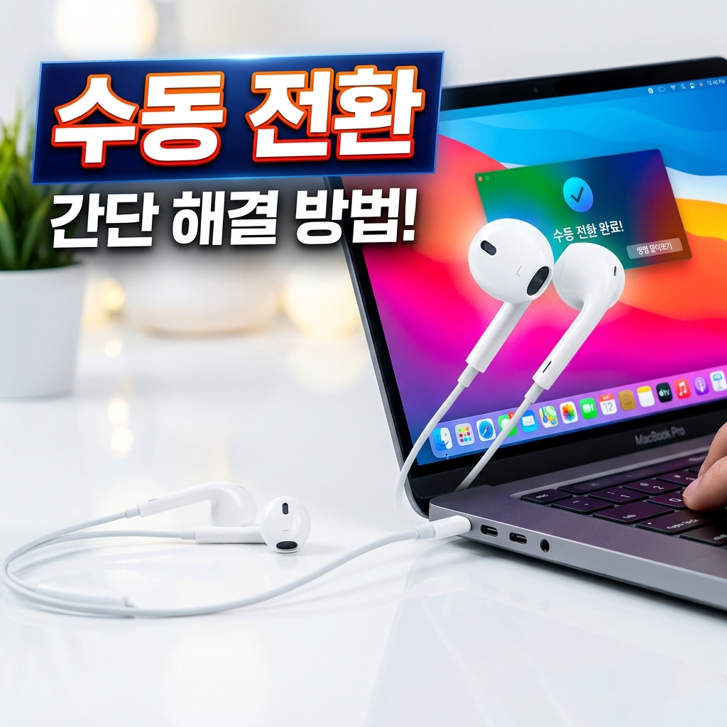윈도우 작업표시줄 스피커 아이콘에서 출력 장치 목록을 열어 이어폰과 스피커를 전환하는 화면
