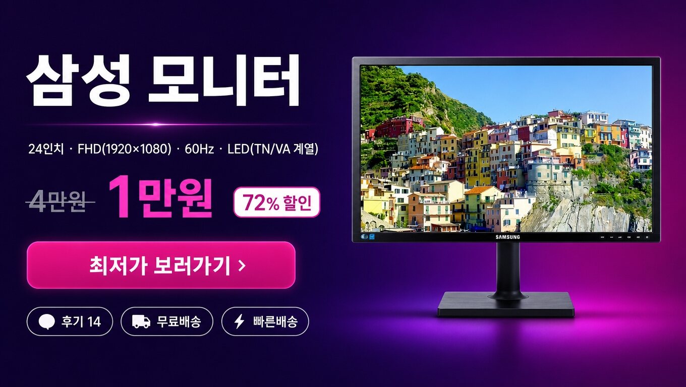 삼성 24인치 모니터 최저가 보러가기 배너