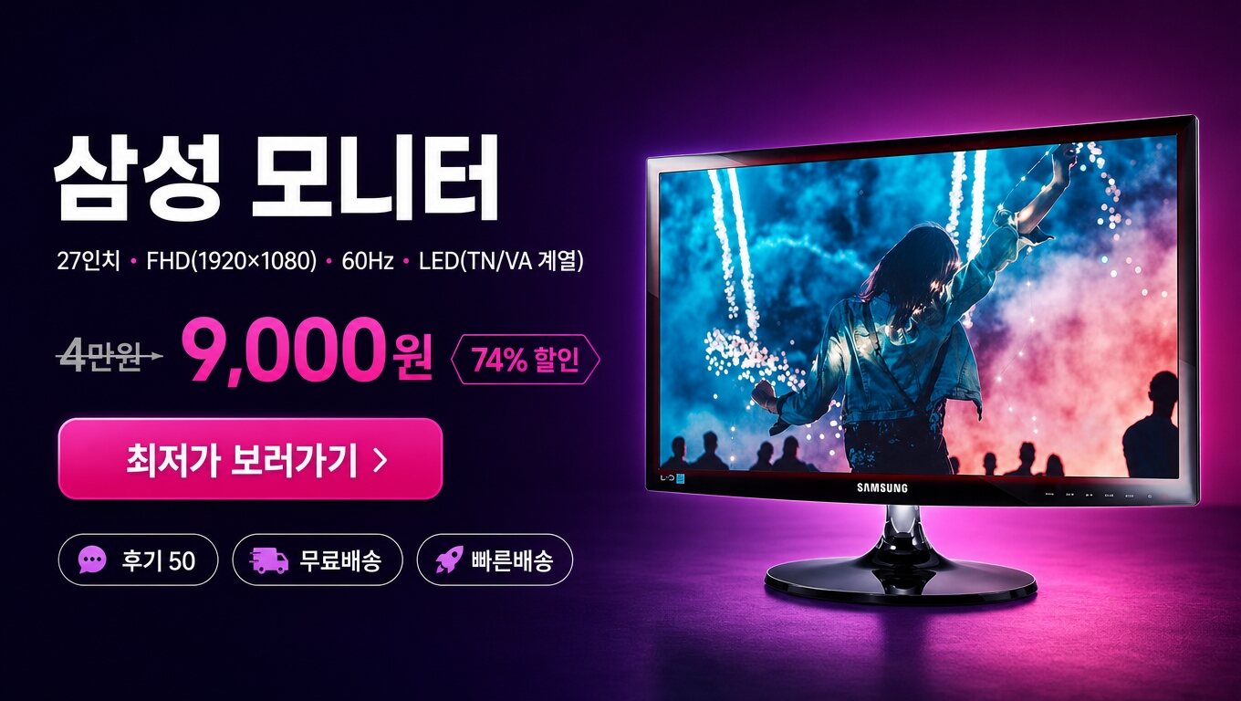 삼성 27인치 모니터 최저가 보러가기 배너