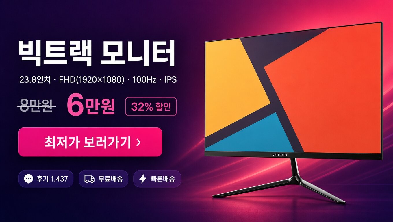 빅트랙 23.8인치 모니터 최저가 보러가기 배너