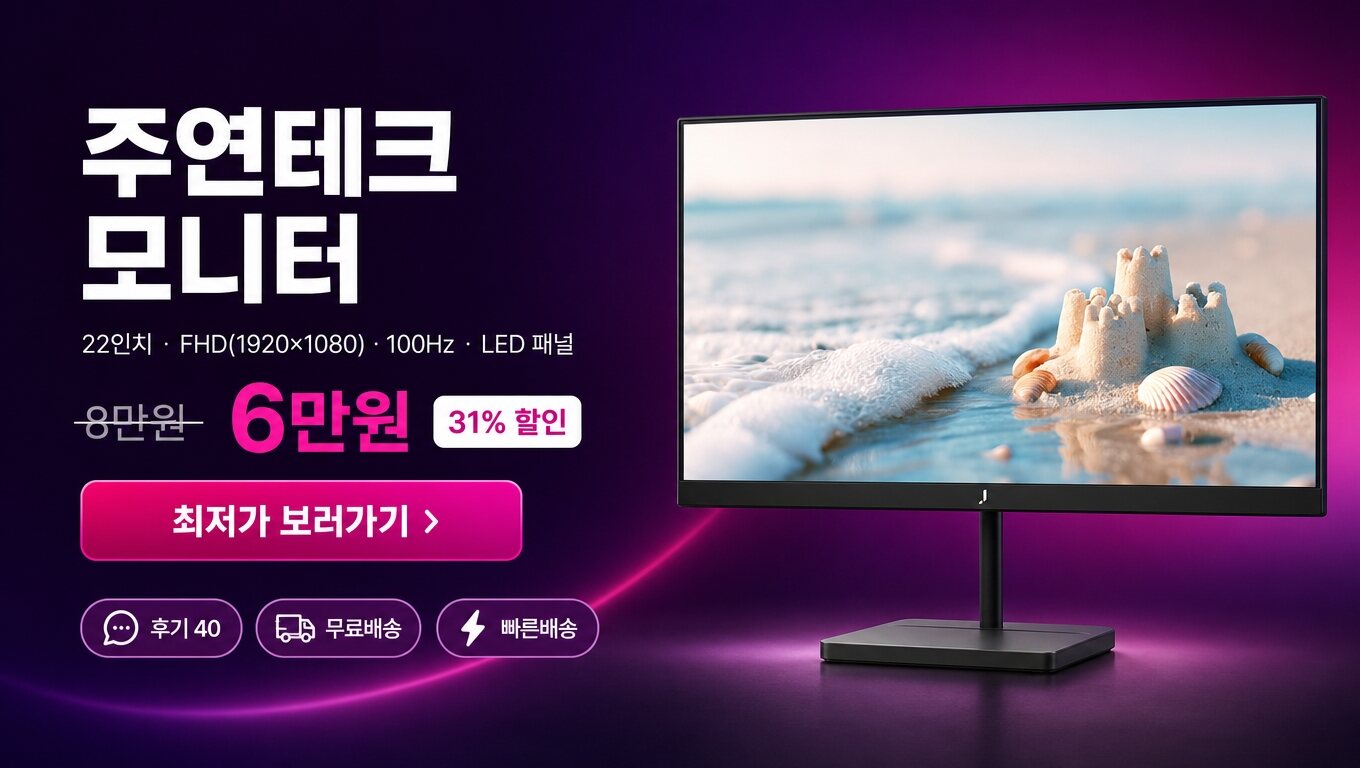 주연테크 22인치 모니터 최저가 보러가기 배너