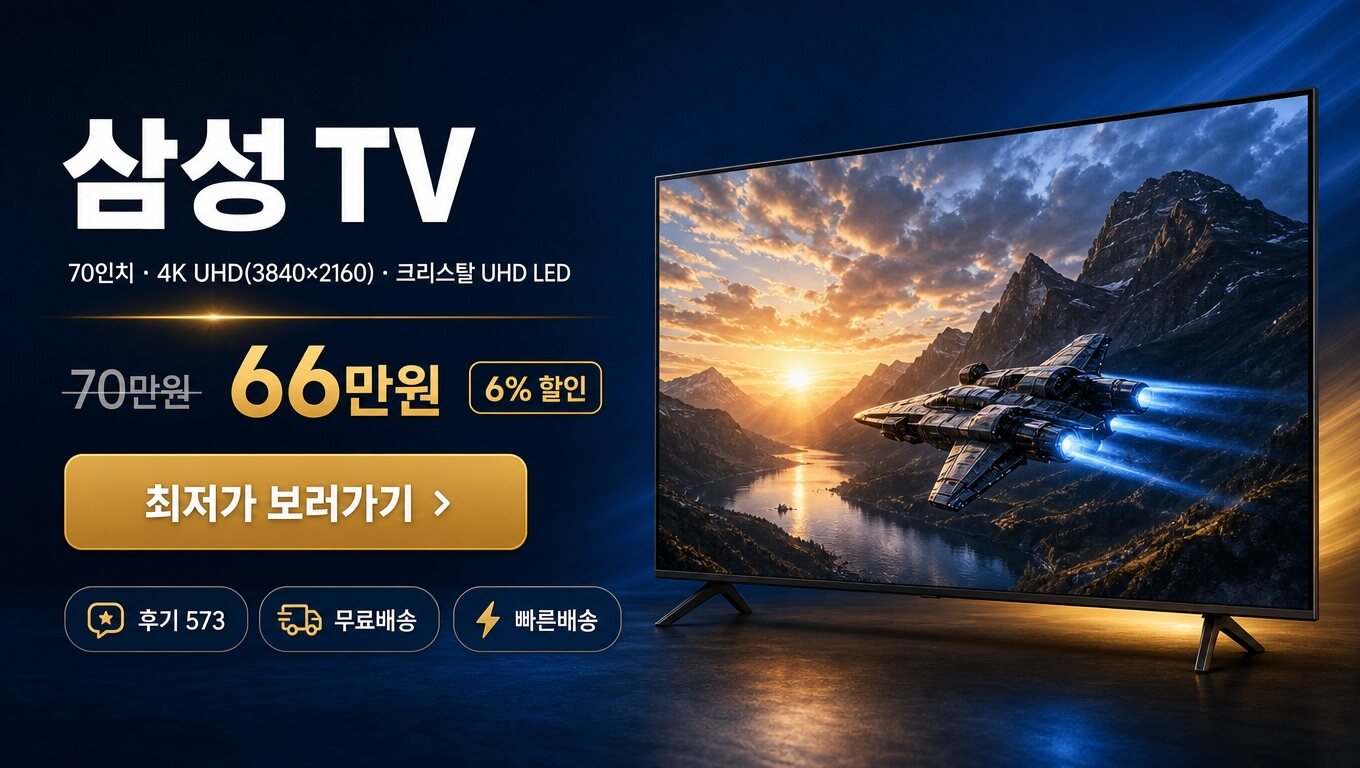 삼성 70인치 TV 최저가 보러가기 배너