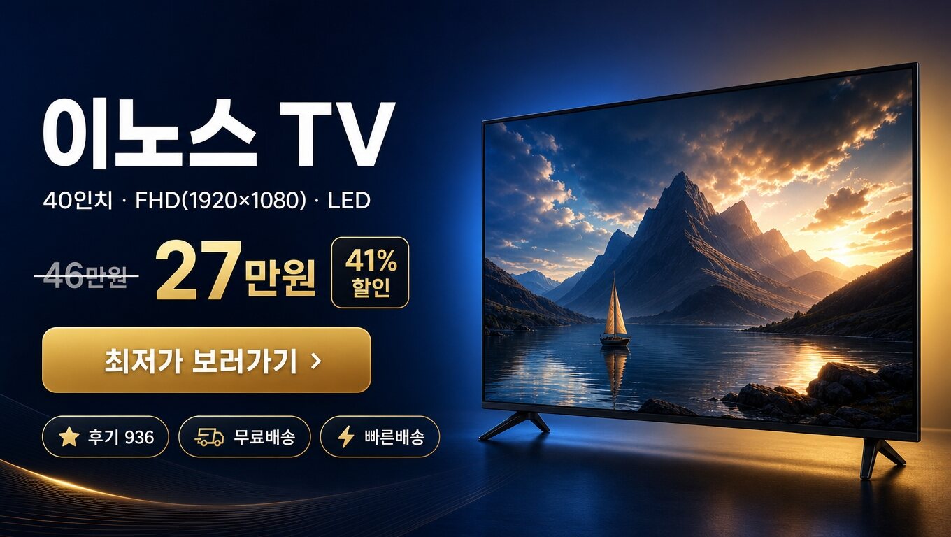 이노스 40인치 TV 최저가 보러가기 배너