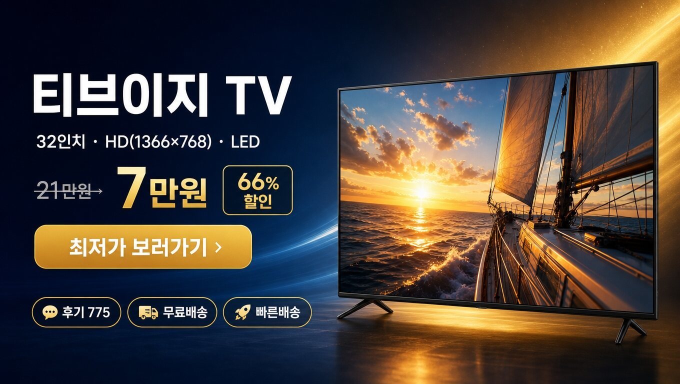 티브이지 32인치 TV 최저가 보러가기 배너