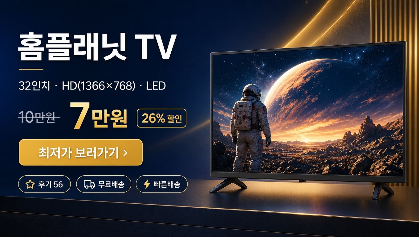 홈플래닛 32인치 TV 최저가 보러가기 배너