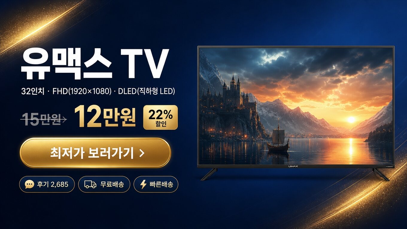 유맥스 32인치 TV 최저가 보러가기 배너