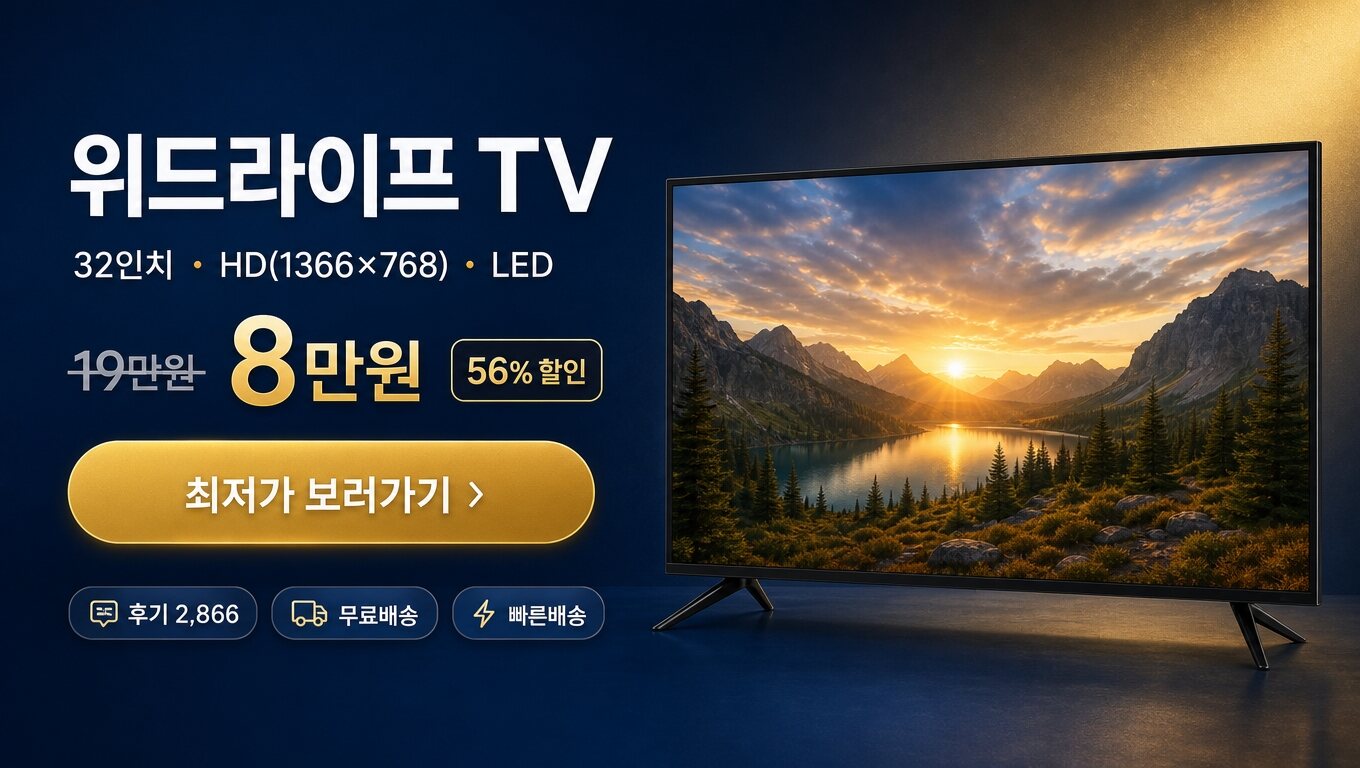 위드라이프 32인치 TV 최저가 보러가기 배너