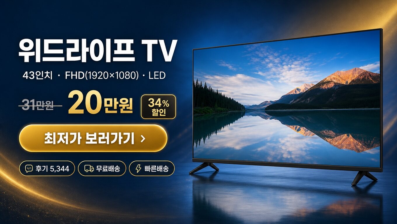 위드라이프 43인치 TV 최저가 보러가기 배너