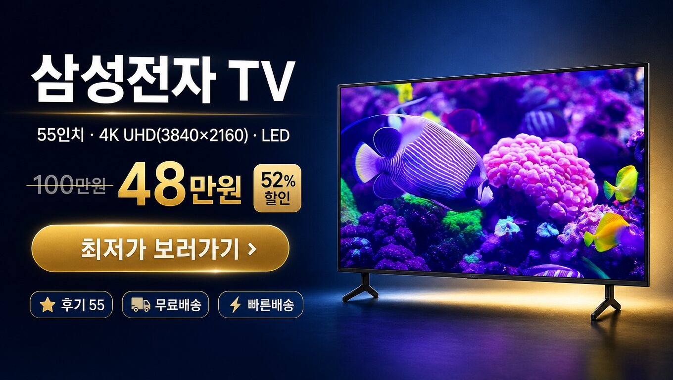 삼성전자 55인치 TV 최저가 보러가기 배너
