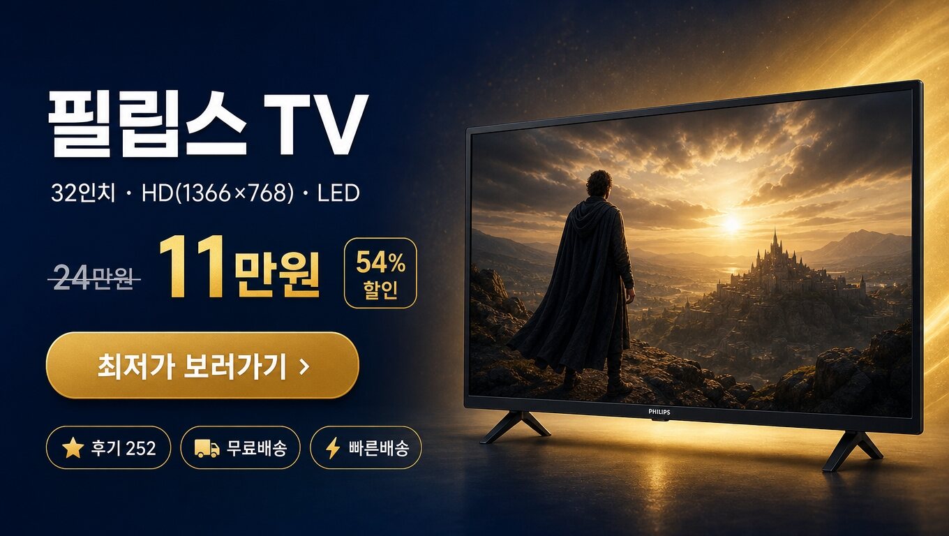 필립스 32인치 TV 최저가 보러가기 배너