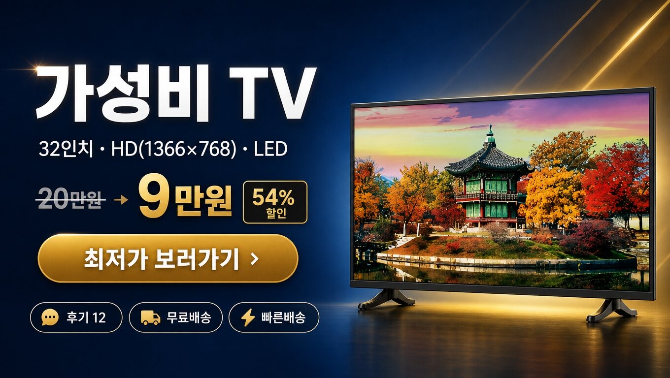 가성비 32인치 TV 최저가 보러가기 배너