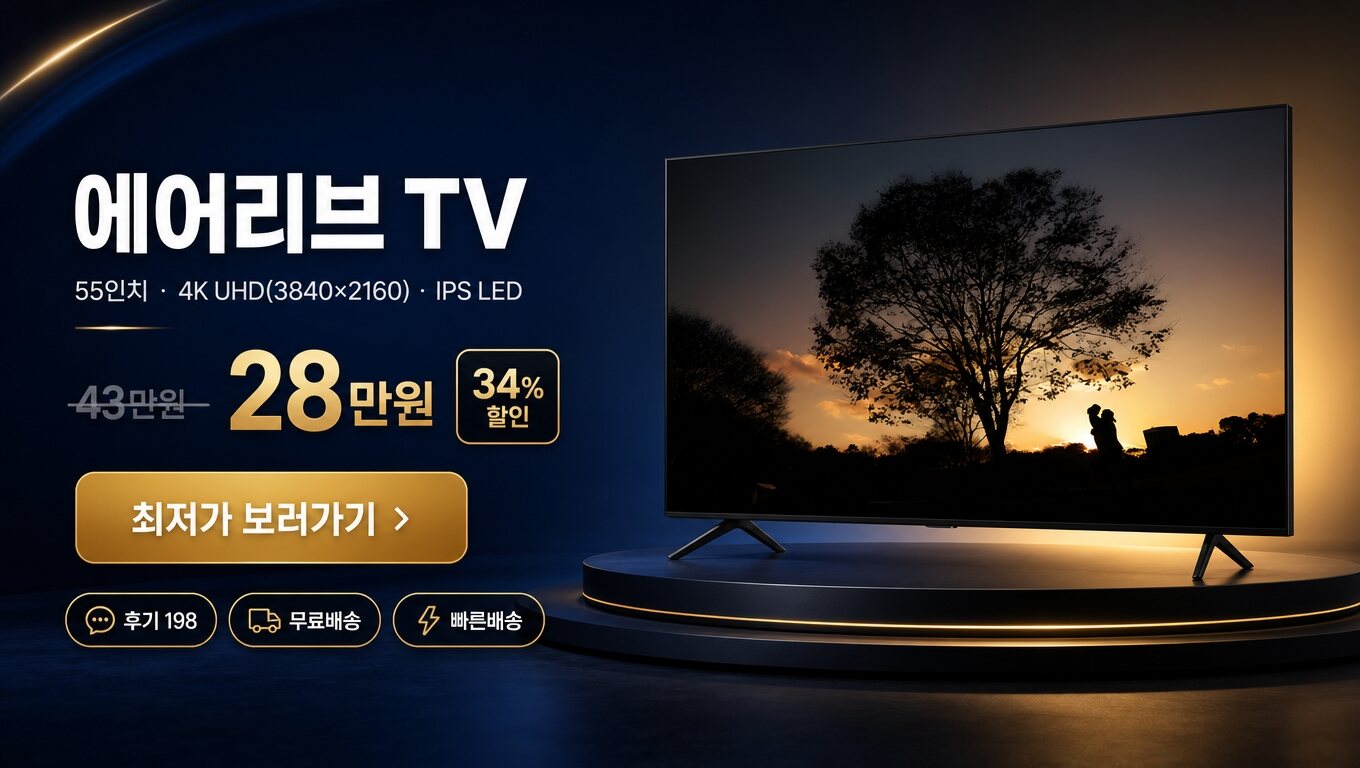 에어리브 55인치 TV 최저가 보러가기 배너