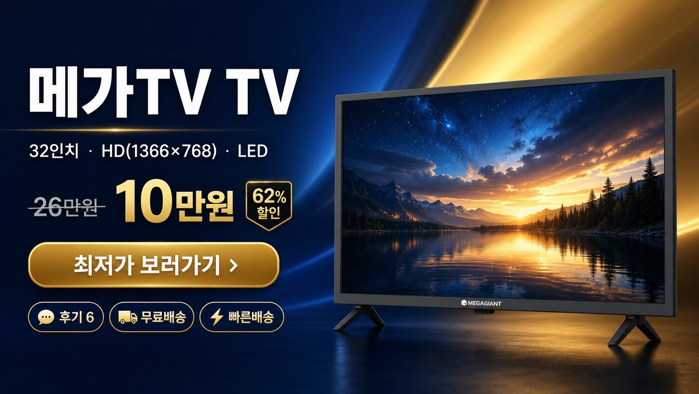 메가TV 32인치 TV 최저가 보러가기 배너