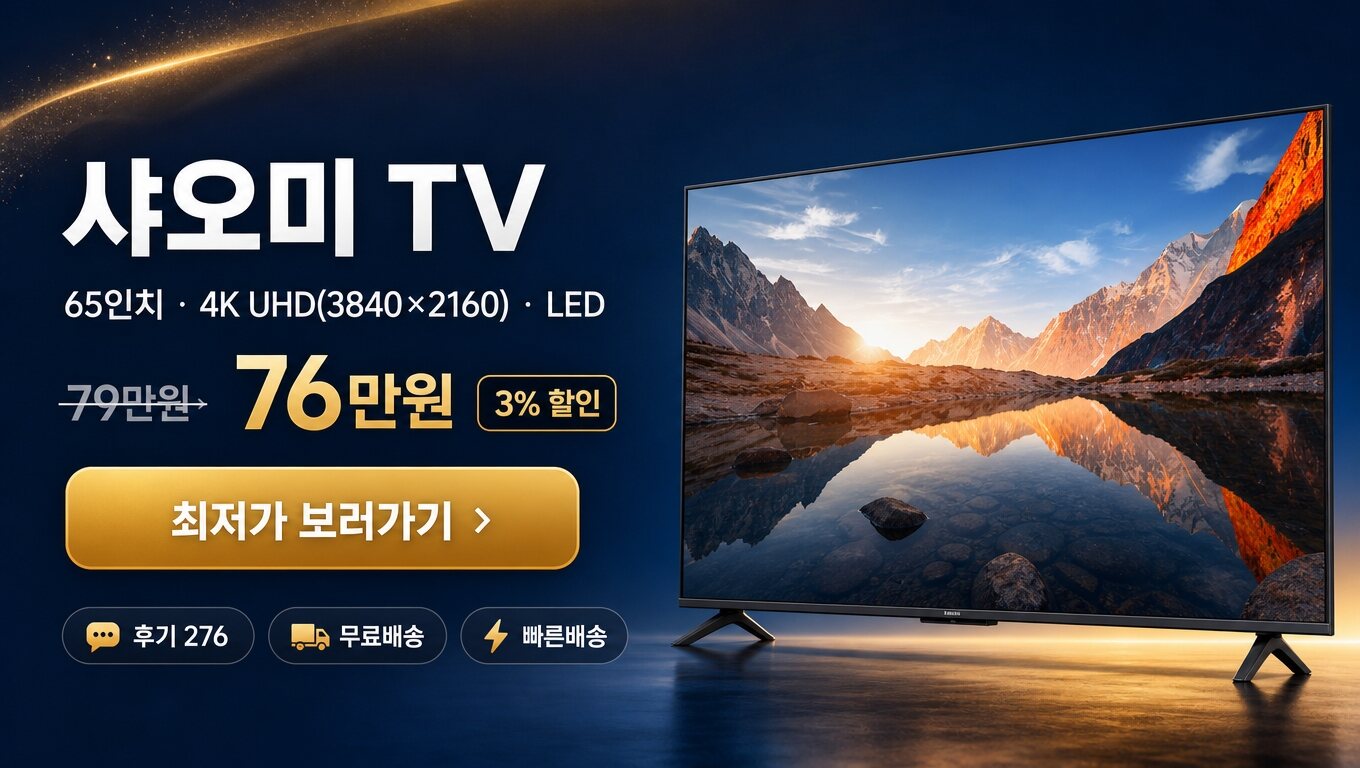 샤오미 65인치 TV 최저가 보러가기 배너
