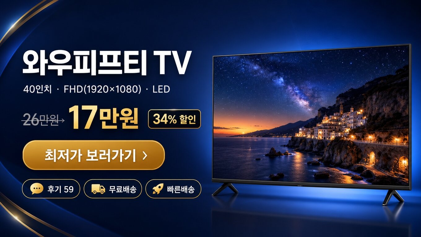 와우피프티 40인치 TV 최저가 보러가기 배너