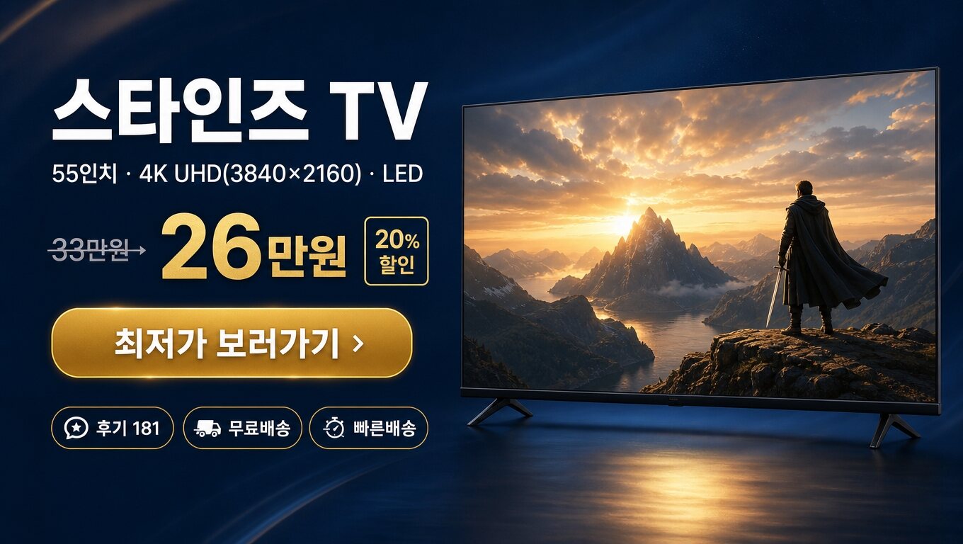 스타인즈 55인치 TV 최저가 보러가기 배너
