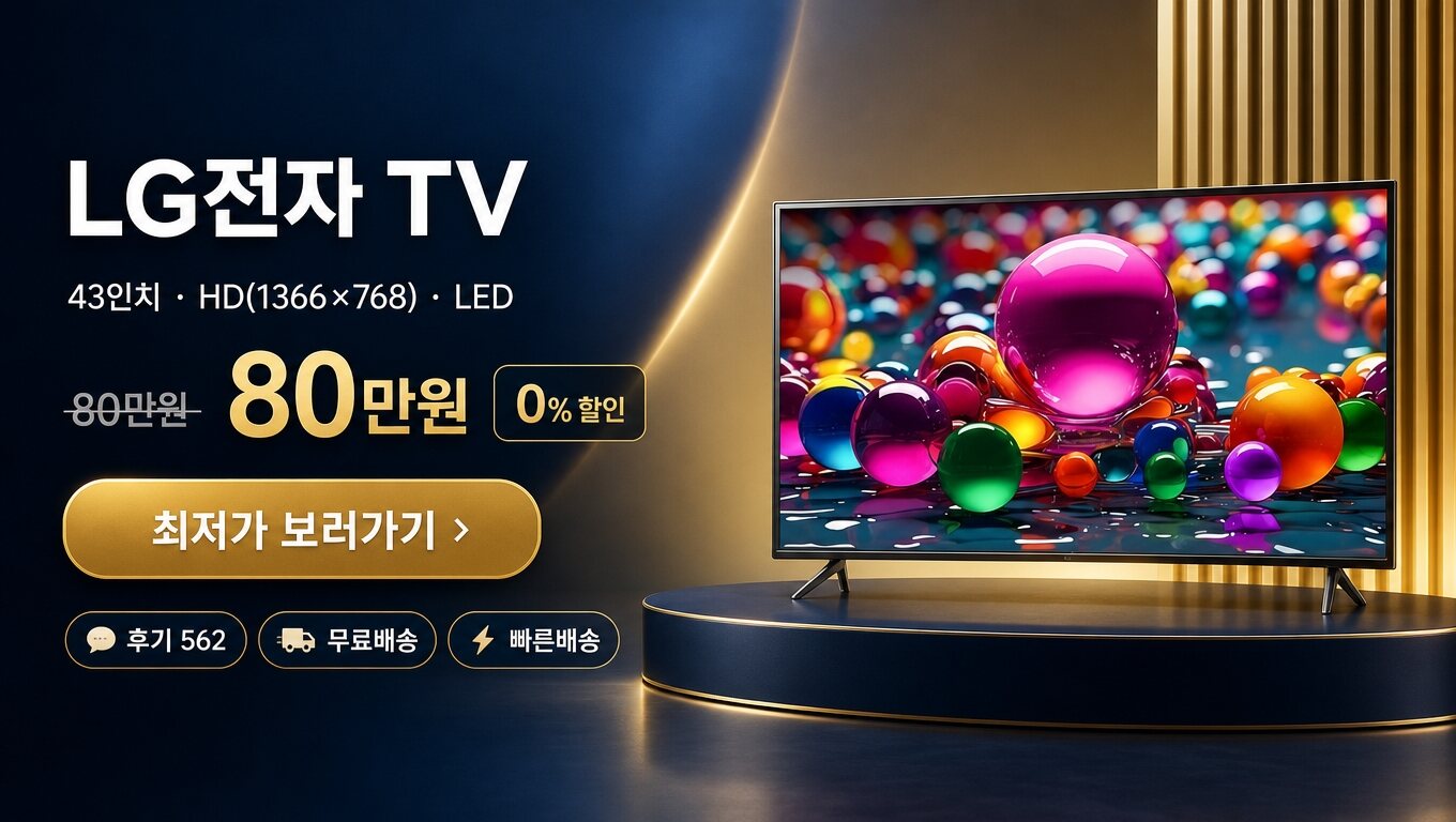 LG전자 43인치 TV 최저가 보러가기 배너