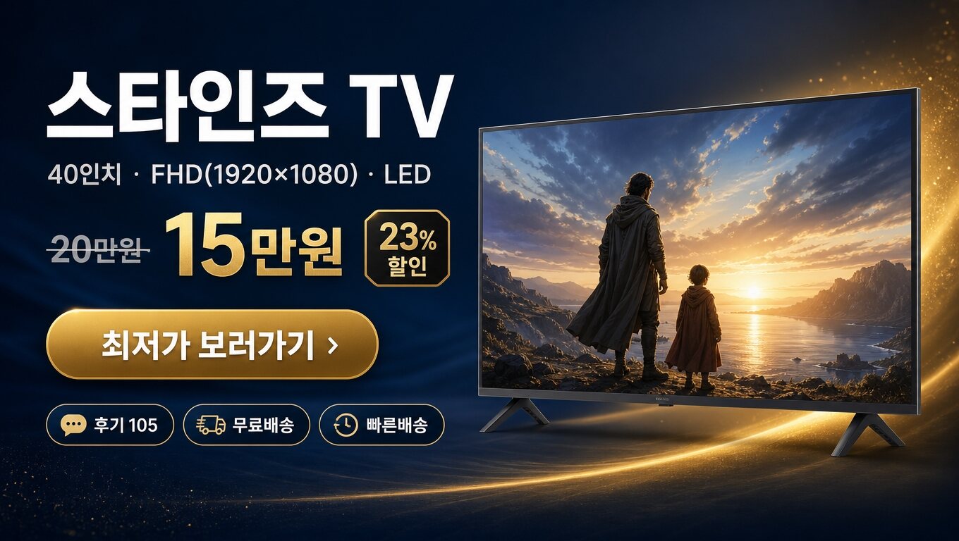 스타인즈 40인치 TV 최저가 보러가기 배너