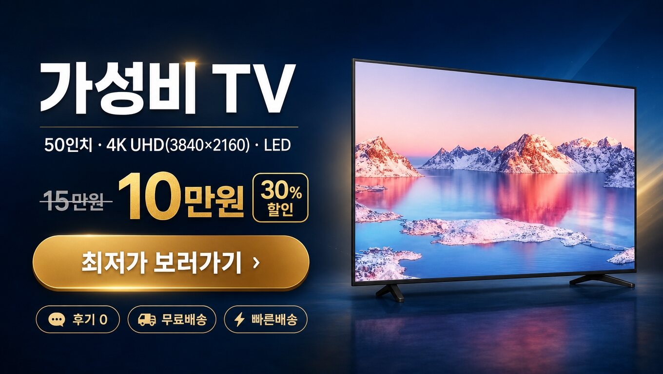가성비 50인치 TV 최저가 보러가기 배너