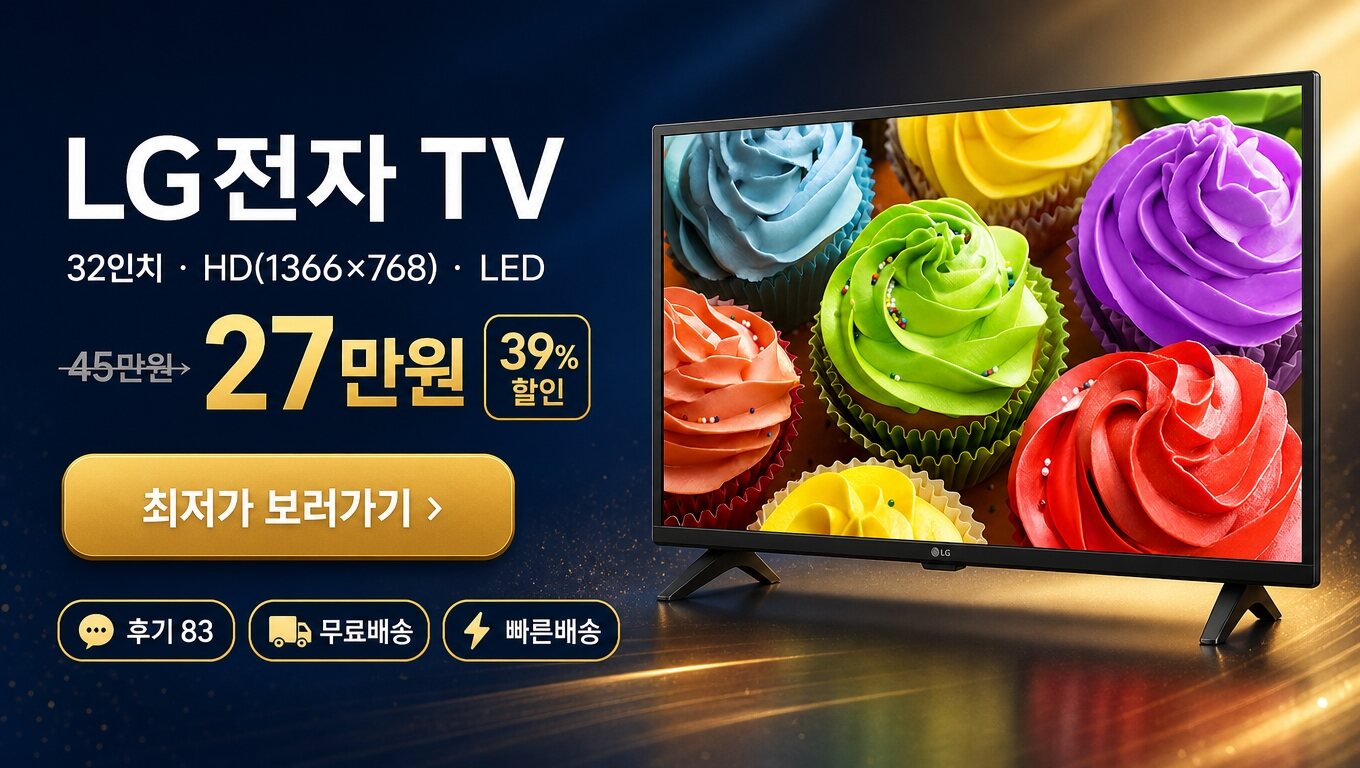 LG전자 32인치 TV 최저가 보러가기 배너