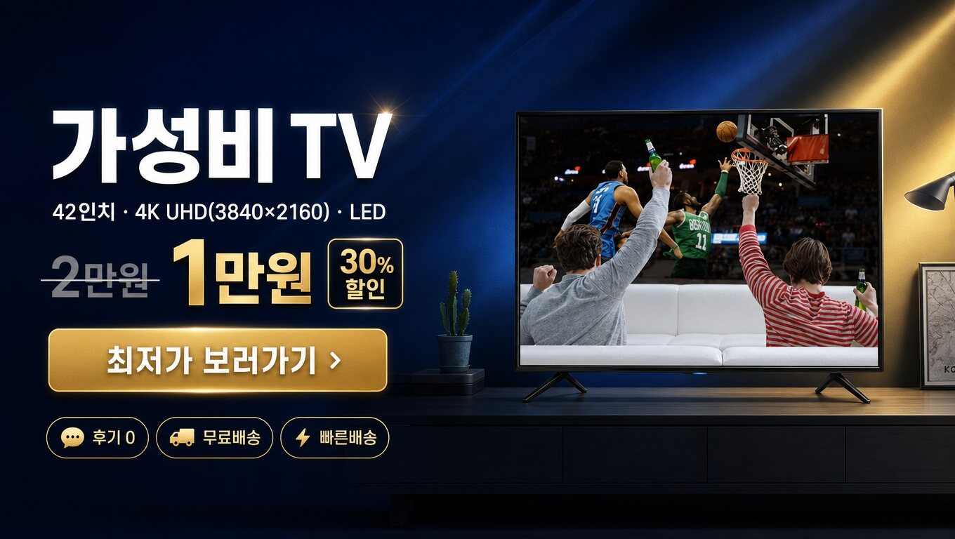 가성비 42인치 TV 최저가 보러가기 배너