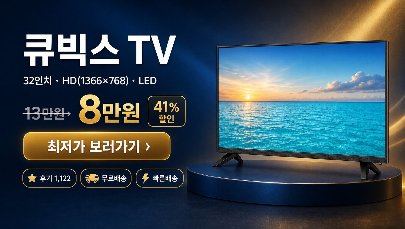 큐빅스 32인치 TV 최저가 보러가기 배너