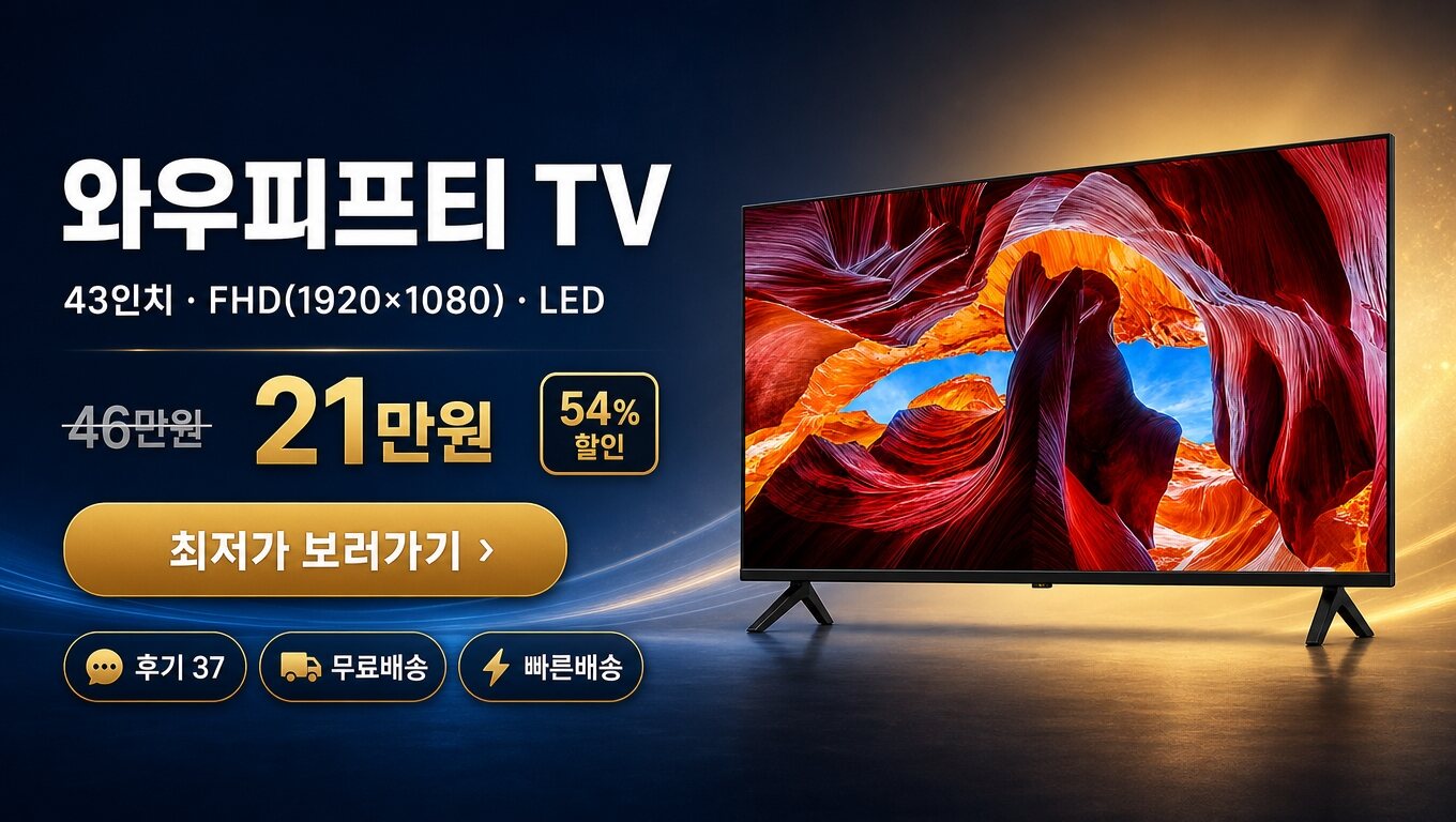 와우피프티 43인치 TV 최저가 보러가기 배너