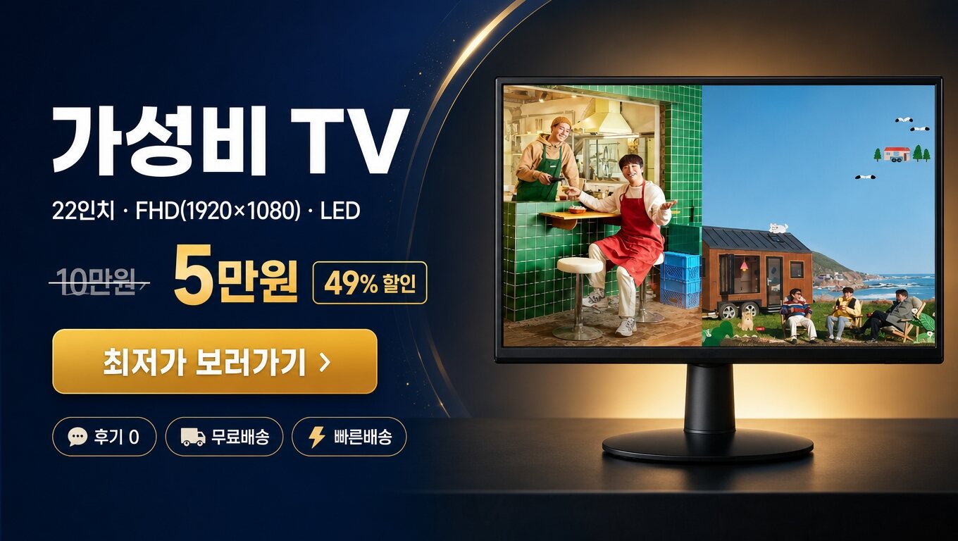 가성비 22인치 TV 최저가 보러가기 배너