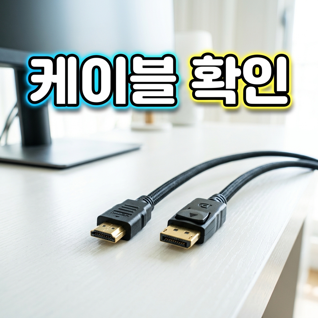 데스크탑 그래픽카드의 HDMI·DisplayPort 포트에 모니터 케이블을 연결하는 모습