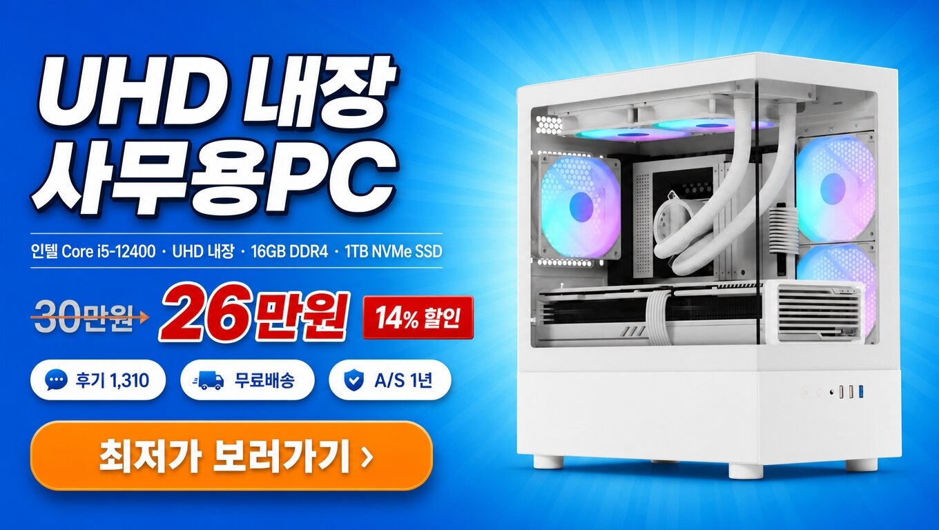 조립 컴퓨터 게이밍 퍼팩트 01번 WIN11 Pro 최저가 보러가기 배너