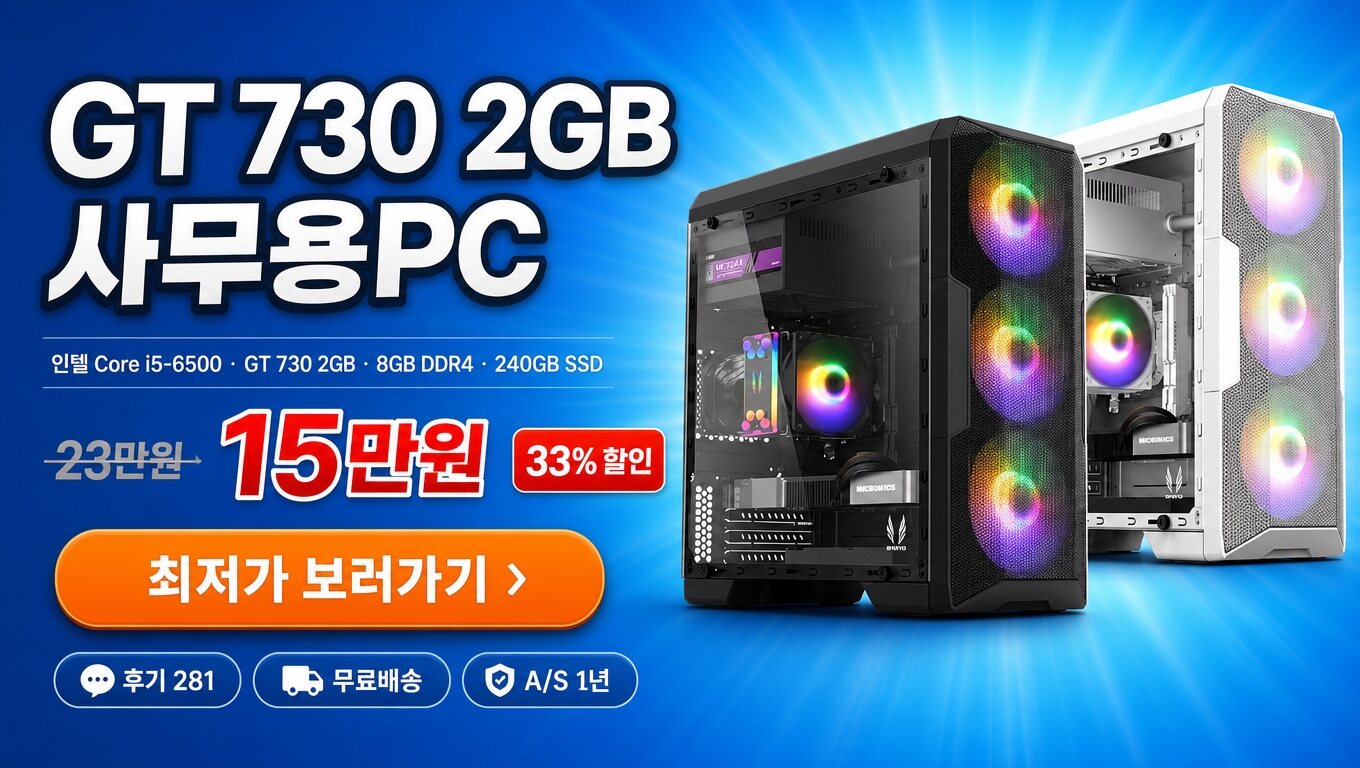 조립컴퓨터 게이밍PC 사무용1번 롤 오버워치 최저가 보러가기 배너