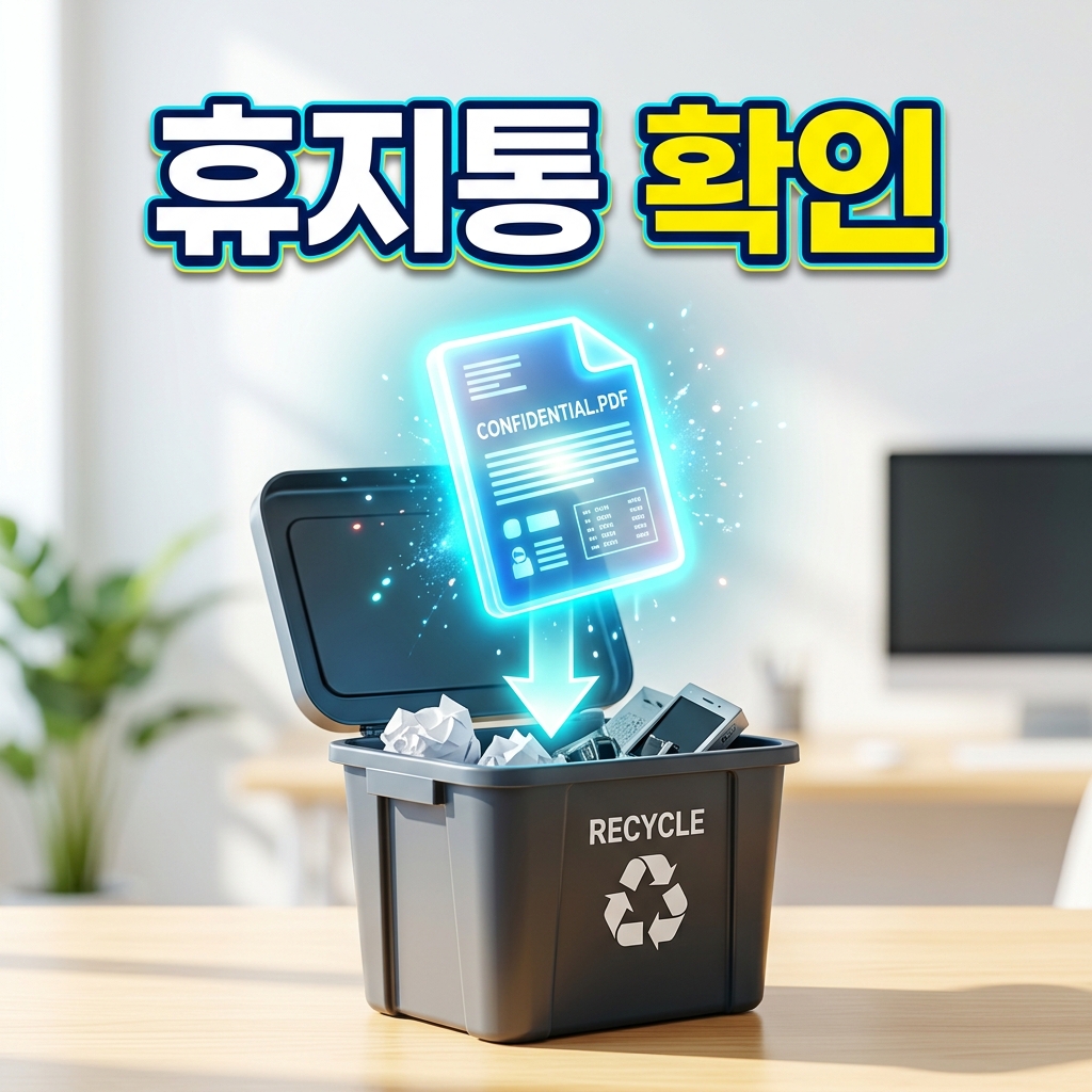 삭제 직후 드라이브 사용을 멈추고 복구 준비를 하는 모습을 표현한 이미지