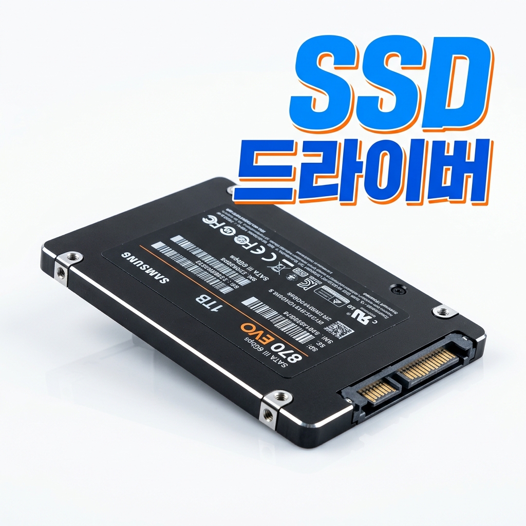 노트북에 여러 USB 장치와 외장 드라이브가 연결된 모습으로 주변기기 드라이버 점검을 상징하는 이미지