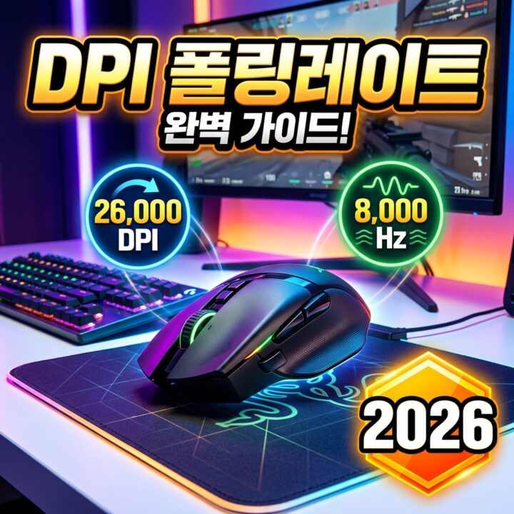 마우스 DPI와 폴링레이트 완벽 이해 — 감도·보고율(Hz)과 게임·사무 적정값