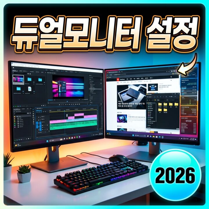 듀얼·다중 모니터 연결과 설정 완벽 가이드 — 윈도우11 배열·주사율·작업표시줄 총정리