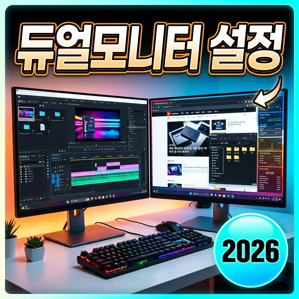 듀얼·다중 모니터 연결과 설정 완벽 가이드 — 윈도우11 배열·주사율·작업표시줄 총정리