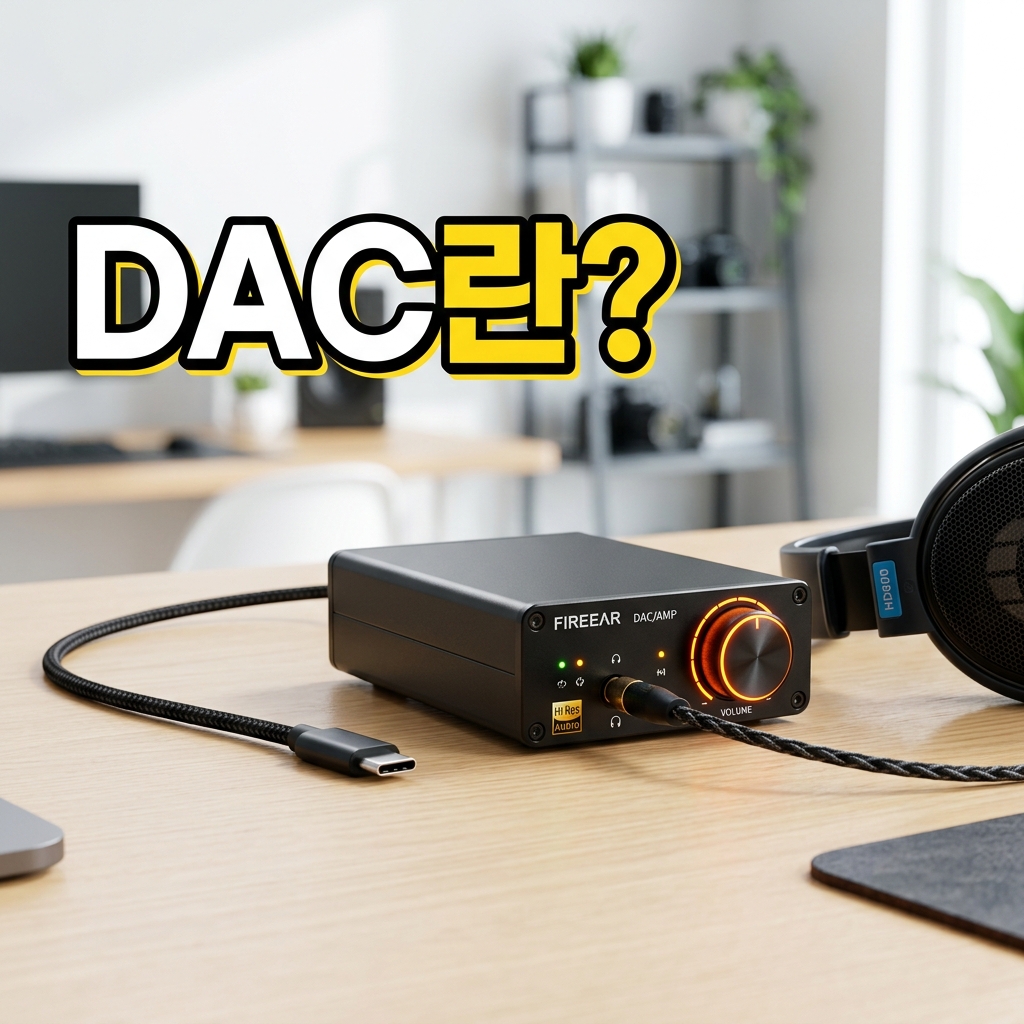 USB로 연결하는 소형 외장 DAC와 헤드폰