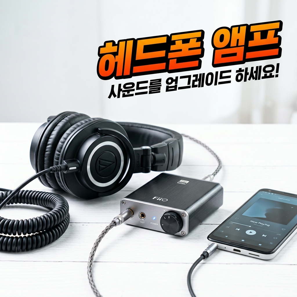 여러 크기의 외장 DAC와 헤드폰 앰프 장치들