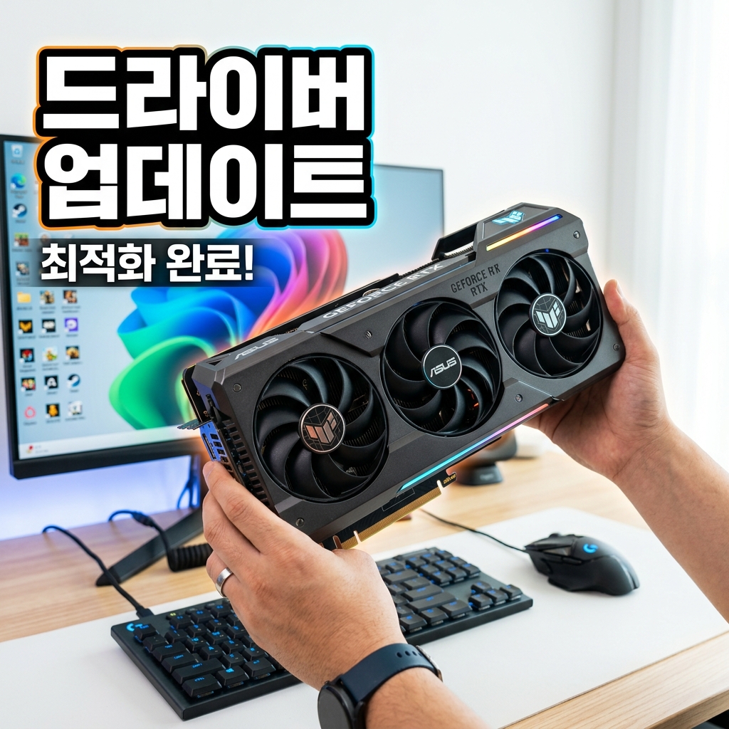 RGB 팬이 달린 그래픽카드를 손으로 들고 있는 모습