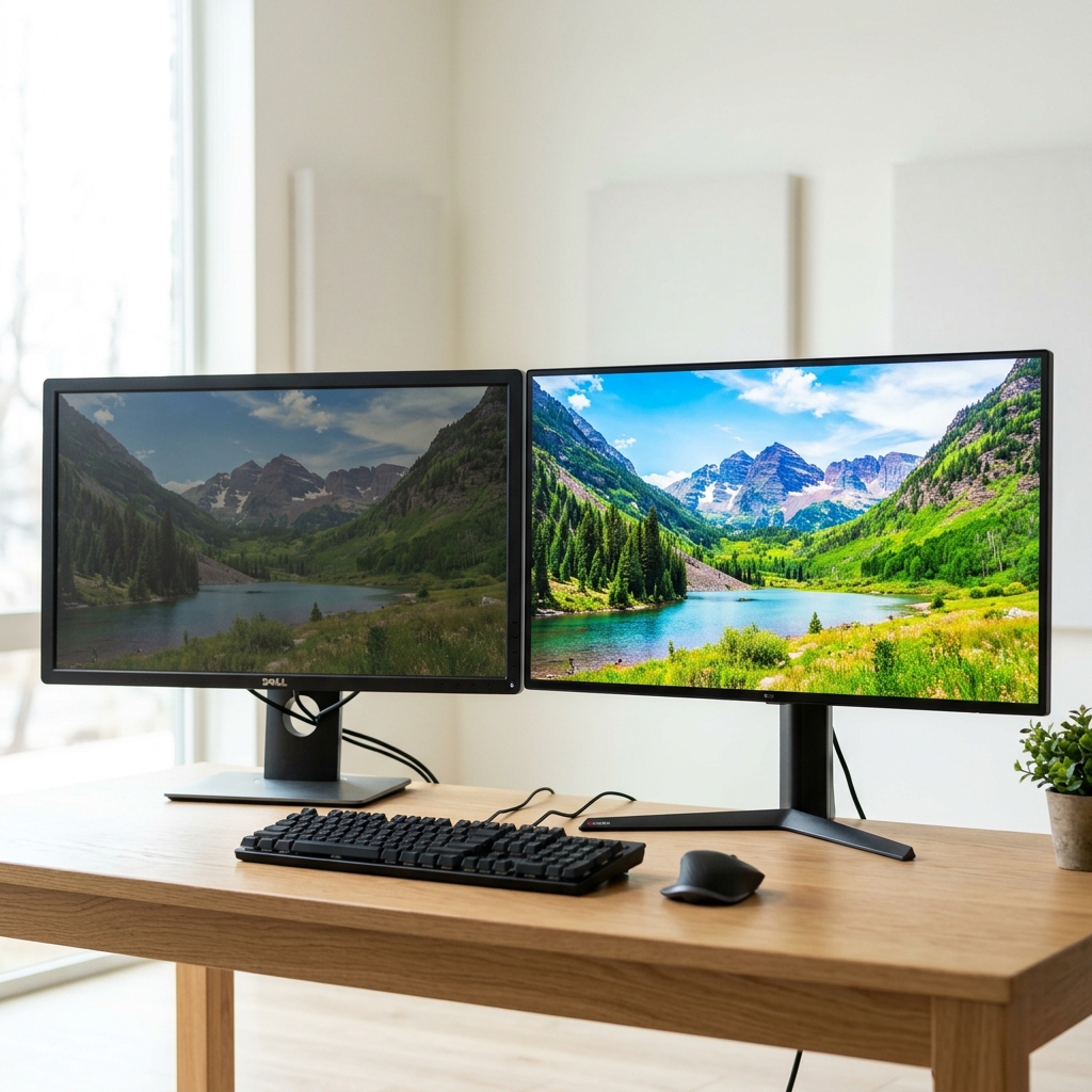 모니터 사양표에서 DisplayHDR 인증 등급과 로컬디밍 존을 확인하는 모습