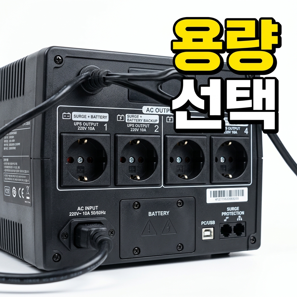 UPS에 연결하는 장비와 연결하면 안 되는 고전력 기기 구분 예시