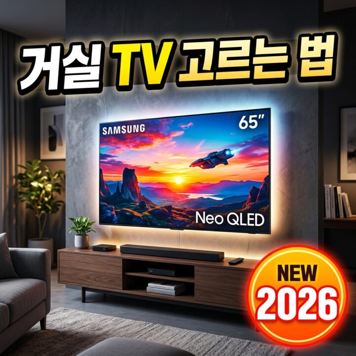 거실 TV 고르는 법 2026 — 크기·패널·해상도·스마트기능·연결단자 종합 체크리스트