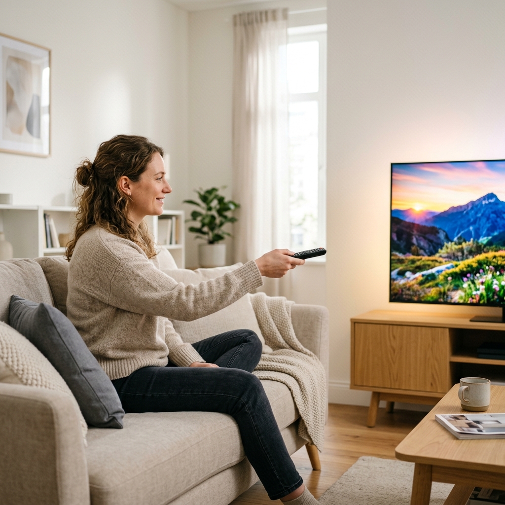 게임 콘솔이 연결된 거실 TV 뒷면의 HDMI 2.1 포트 근접 이미지