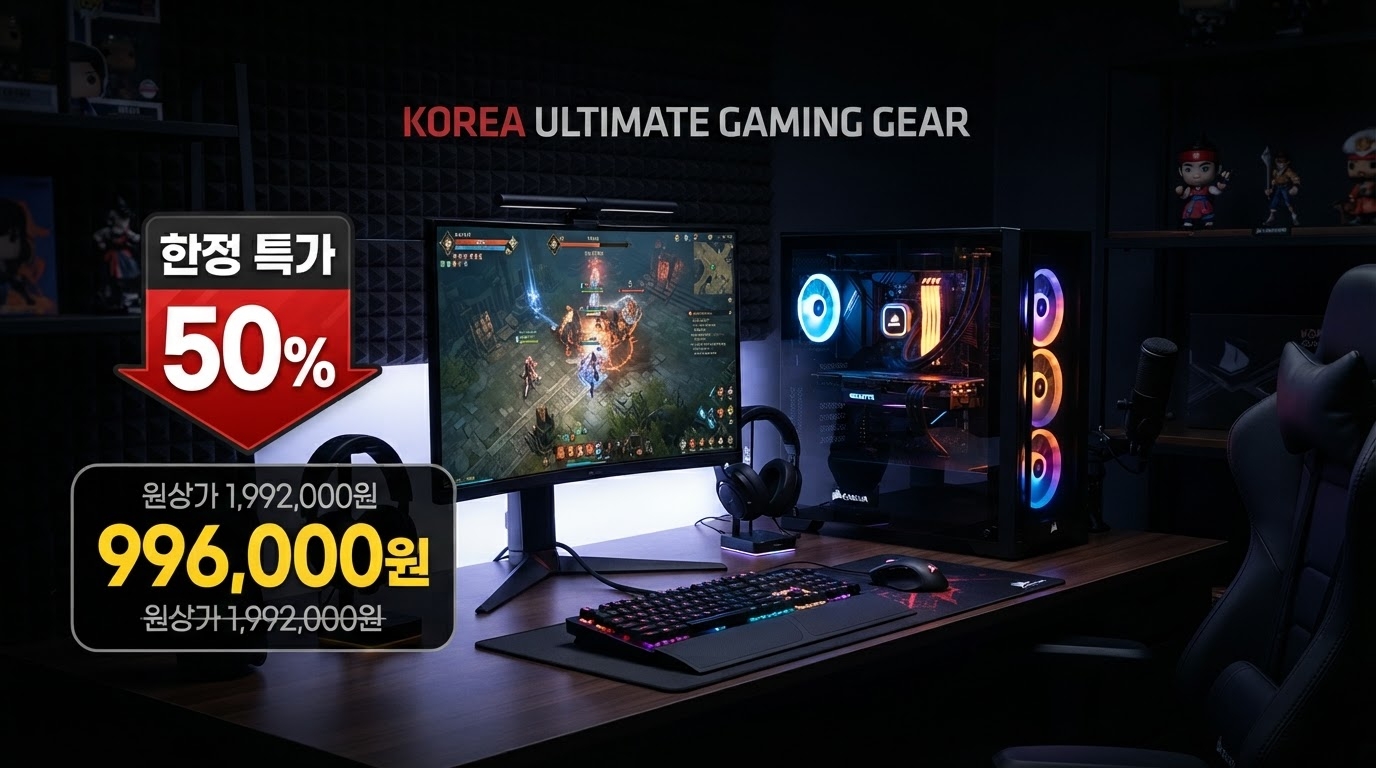 바른컴퓨터 게이밍 풀세트 모니터포함 BAF-F16 가격 배너 — 996,000원 특가