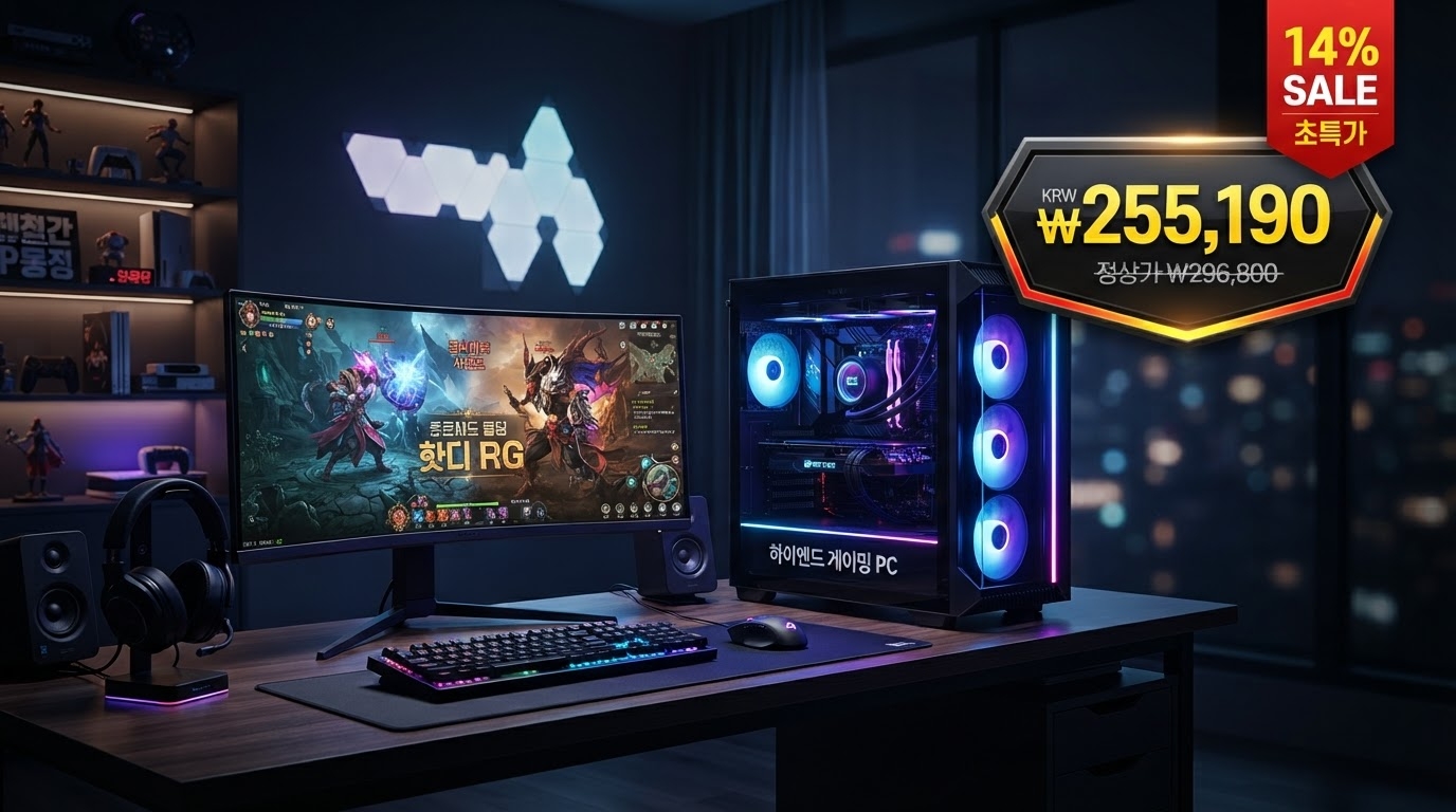 조립 컴퓨터 게이밍 퍼팩트 01번 WIN11 Pro 가격 배너 — 255,190원 특가