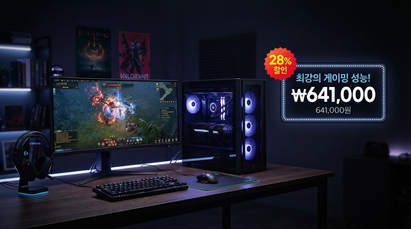 [왕가PC] 게이밍 데스크탑 라이젠5 5500GT WX02 가격 배너 — 641,000원 특가
