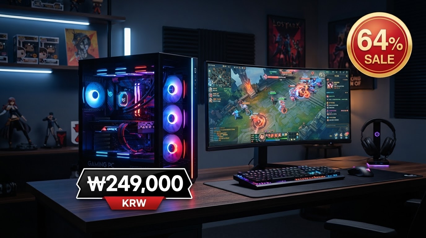 바른컴퓨터 게이밍 조립PC 사무용 AMD VEGA 가격 배너 — 249,000원 특가