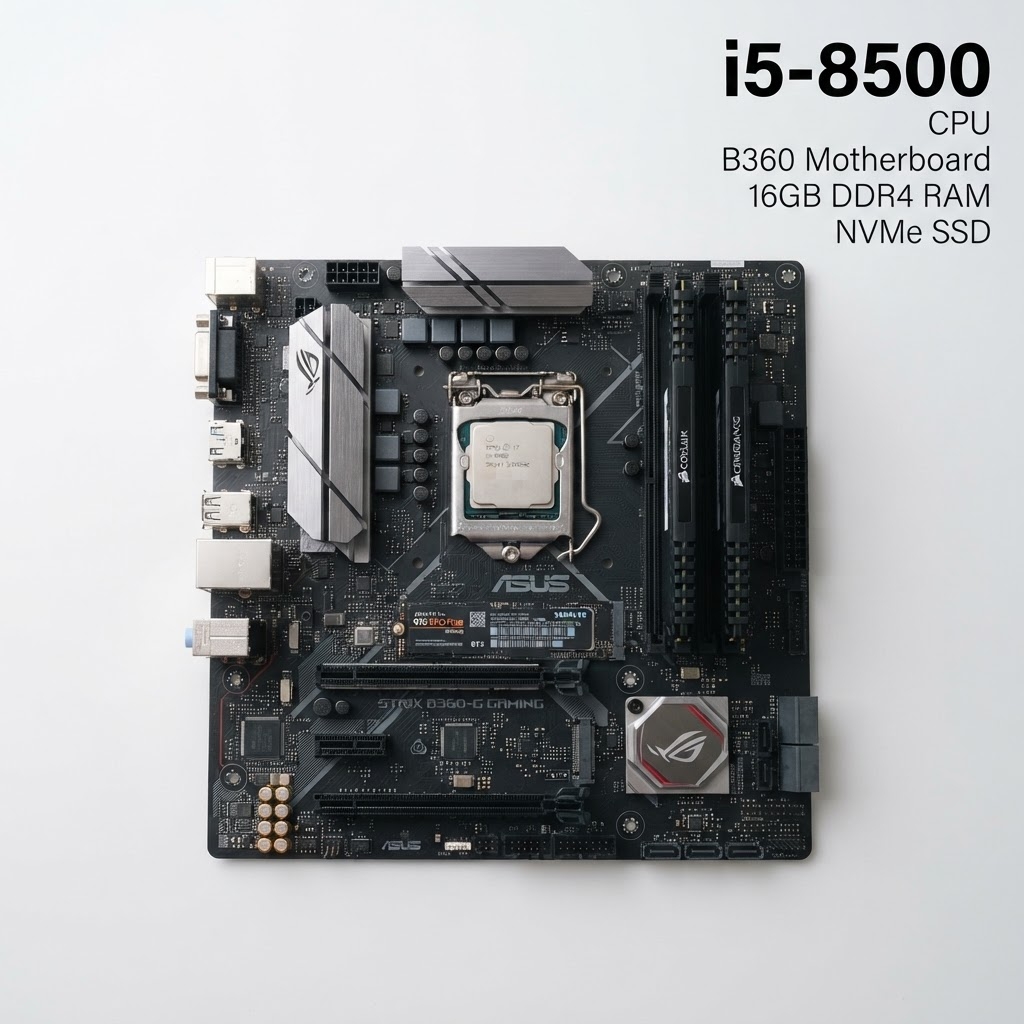 게이밍컴퓨터 조립PC 블랙 3번 i5-8500 WIN11 구성품 상세 컷