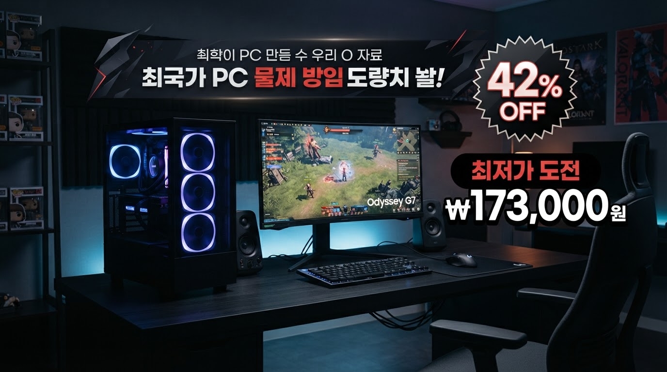 삼성 컴퓨터 본체 데스크탑 WIN11 G4400 사무용 가격 배너 — 173,000원 특가